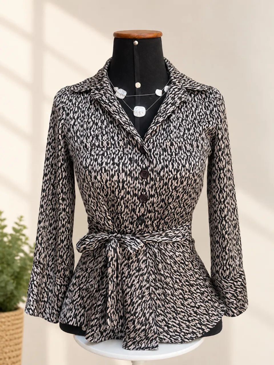 Blusa Social Estampada 