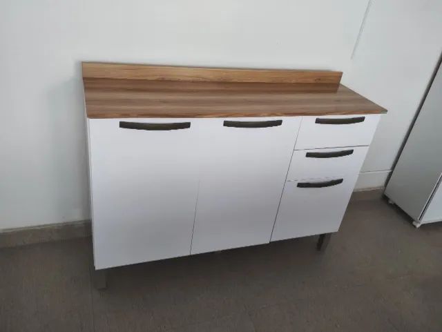 Balcão de Cozinha Branco 120cm