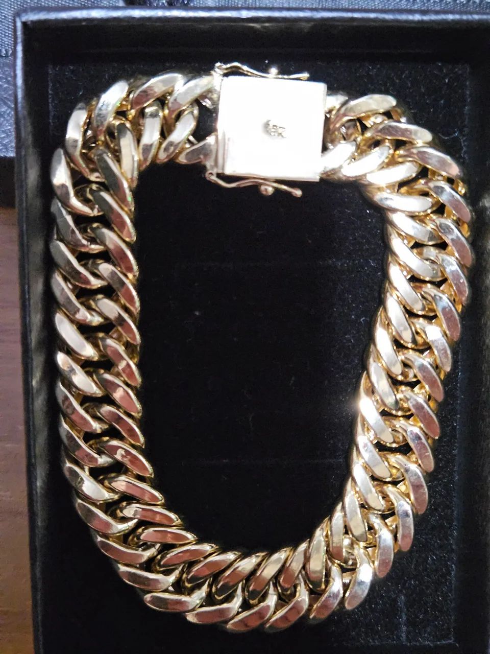 PULSEIRA ELO GRUMET DUPLO OURO 18K 