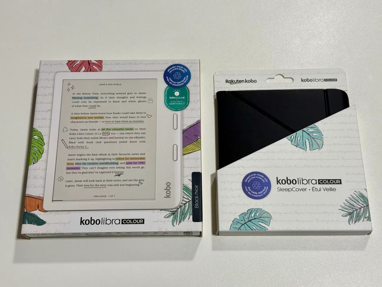 Kobo Libra Colour Preto + Capa Sleepcover Novos Originais Lacrados