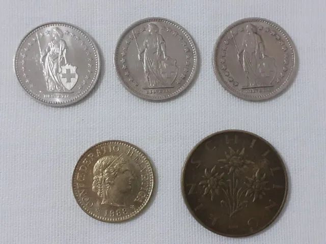 Moedas da Suiça e da Áustria - 1970 - 1988 