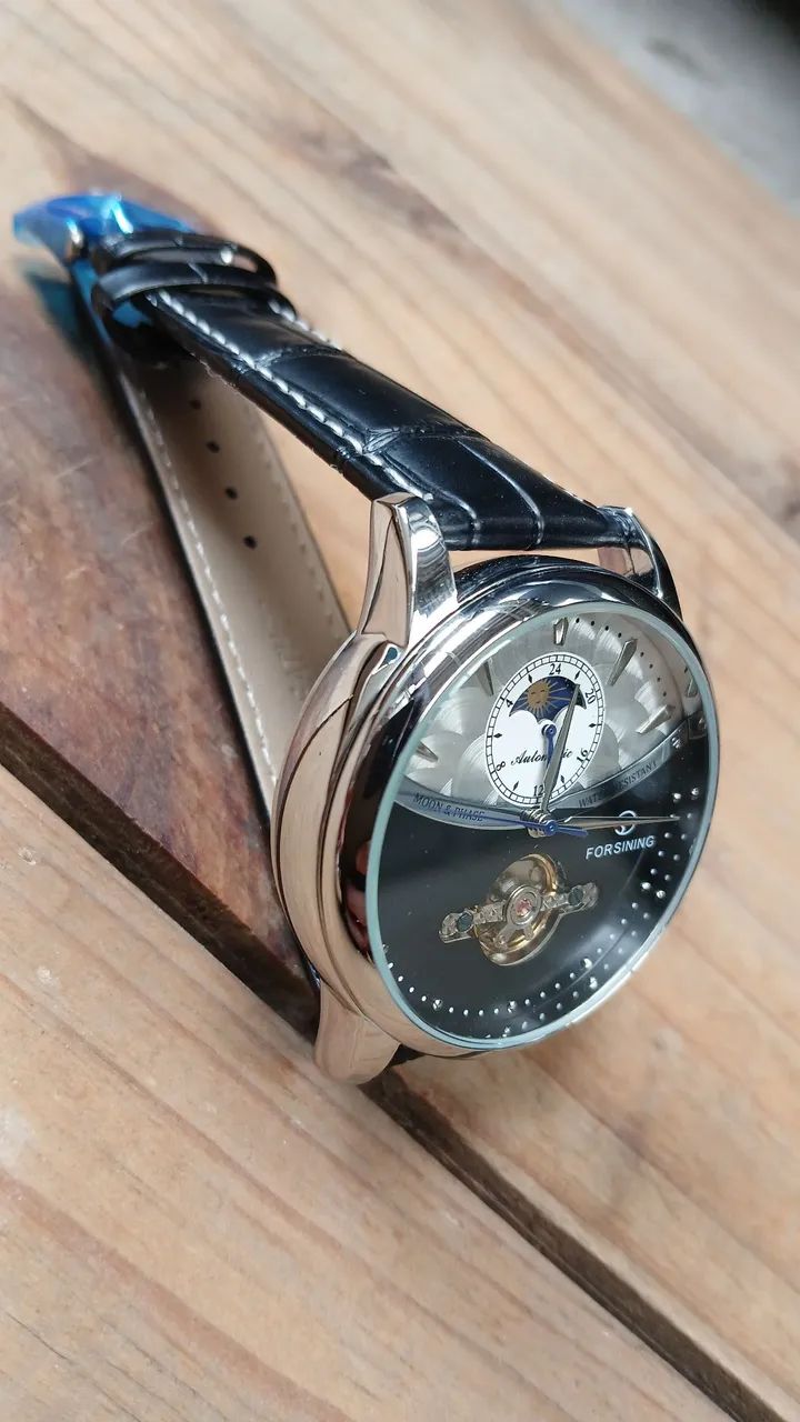 Relógio Masculino Automático Sofisticado e Elegante - Fases da Lua - Foto 5