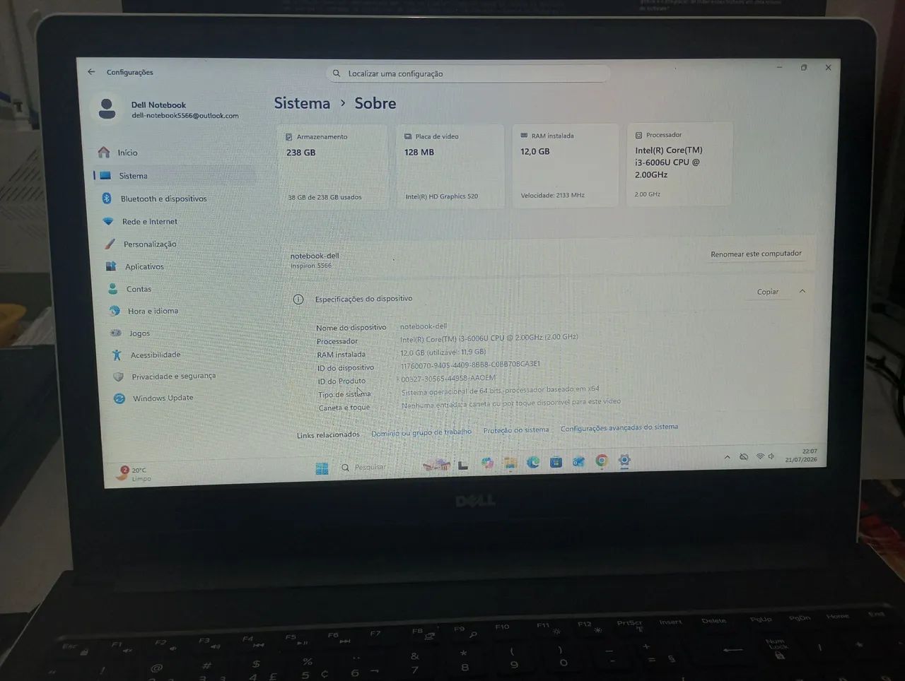 Notebook Dell inspire 5566 - Foto 3