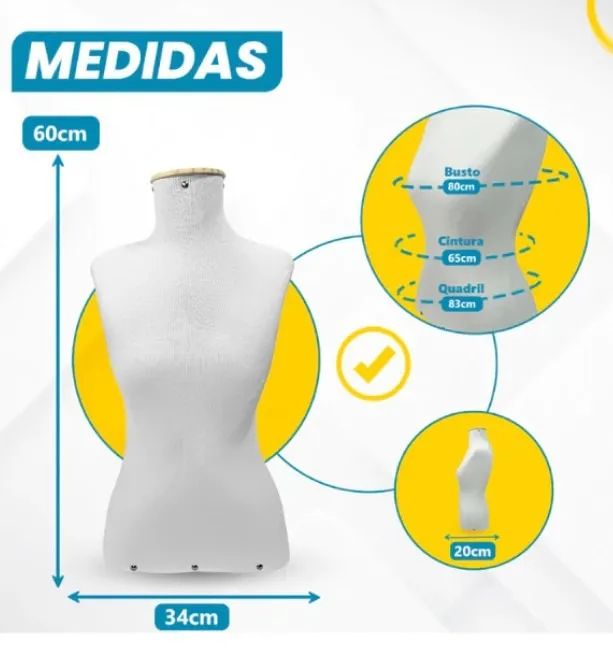 Manequim Feminina Busto Com Pedestal - Foto 3