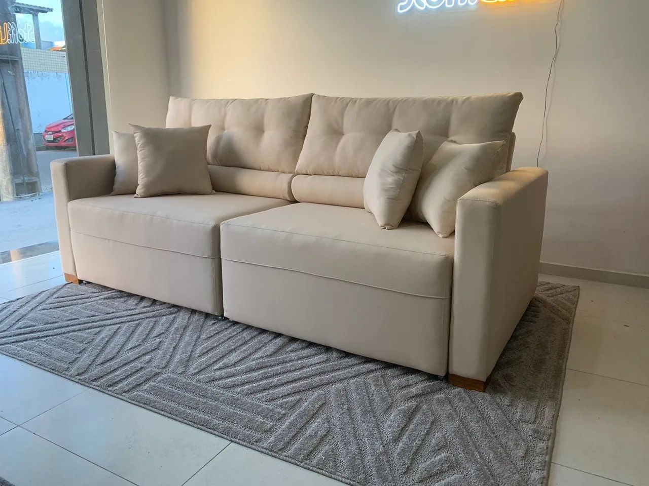 Sofa retrátil 2,30m aquablock e capa personalizada.