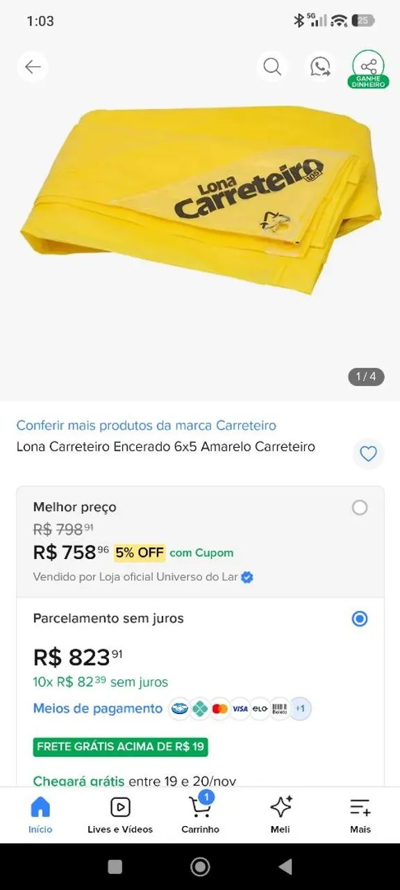 Lona de acampamento 