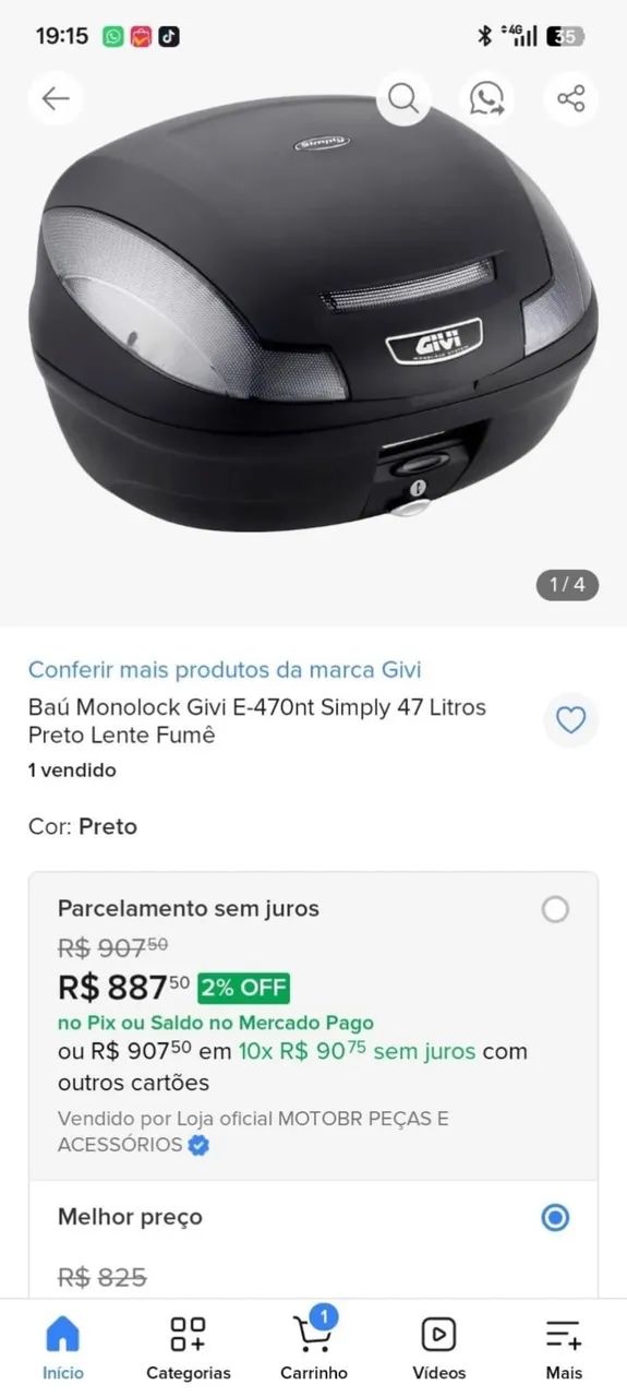 Baú monolock Givi - Foto 4