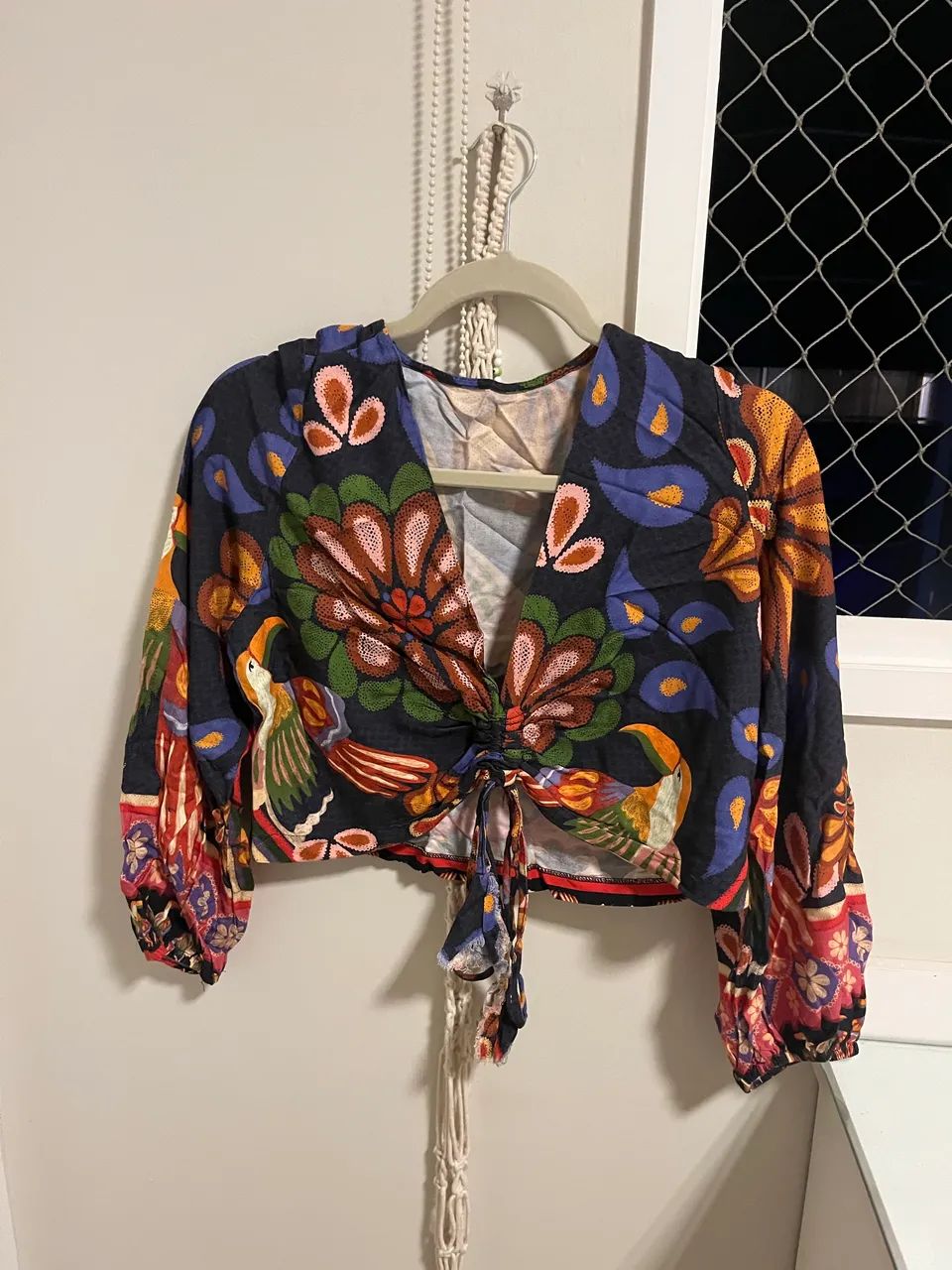 blusa manga comprida estampada