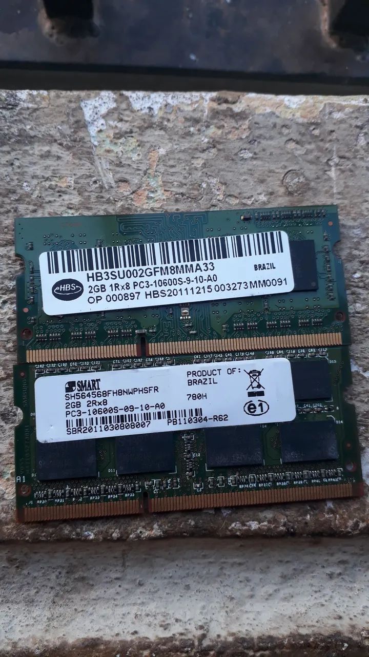 MEMORIA RAM PARA NOTEBOOK,  2X2 , TOTALIZANDO 4 GB DE RAM