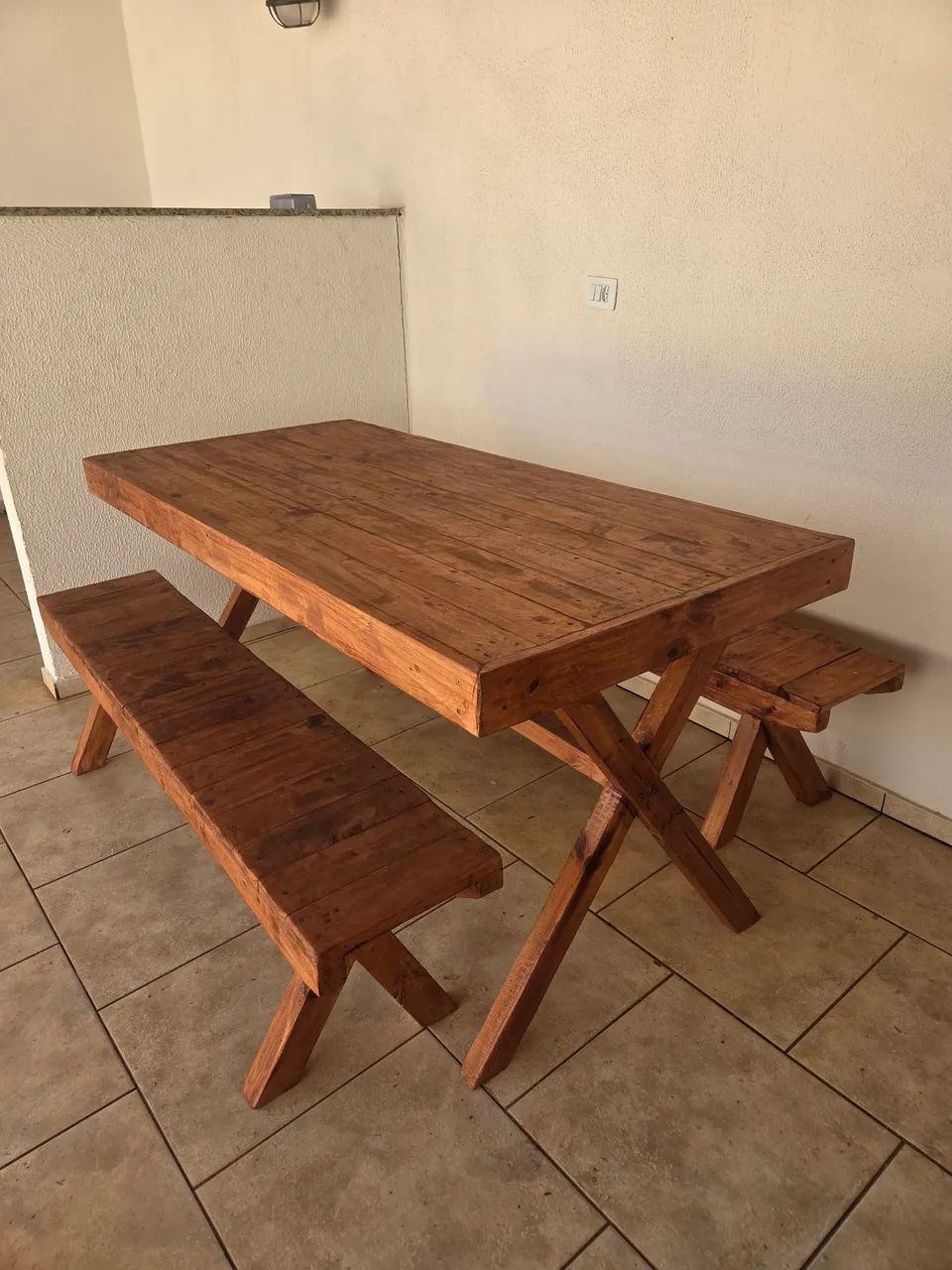 Mesa Rústica para varanda/área gourmet