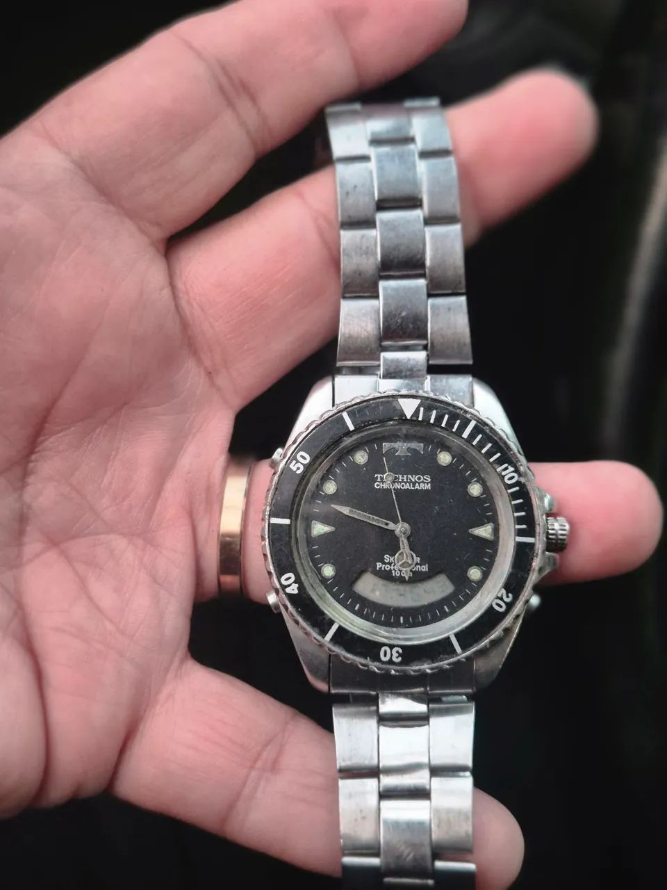 Relógio TECHNOS SKYDIVER PROFISSIONAL CHRONOALARM -  FUNCIONANDO TUDO  - Foto 5