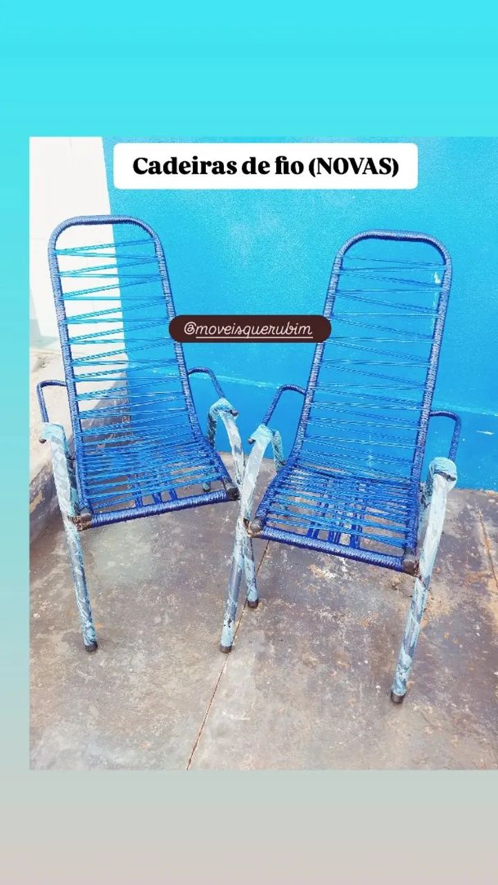 Cadeiras de Fio Novas Azul - Foto 3