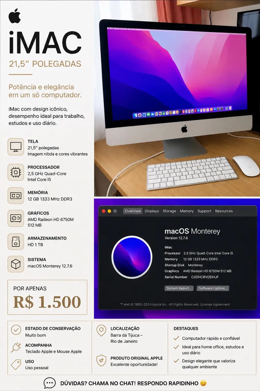 i MAC 21,5 polegadas