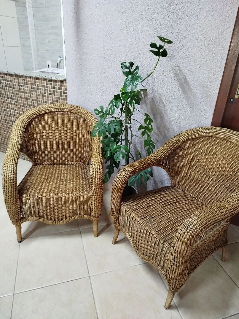 Par de poltronas em junco com almofadas removíveis  - Foto 4
