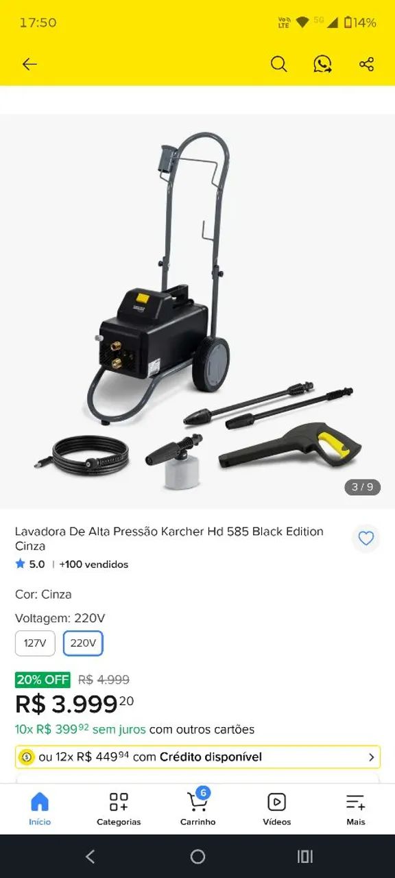 Máquina de alta pressão. Entrego/ Aceito cartão!