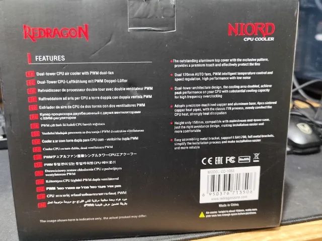AIRCOOLER CPU REDRAGON NIORD COM DUAS TORRES E DUAS FANS PRETO - Foto 3