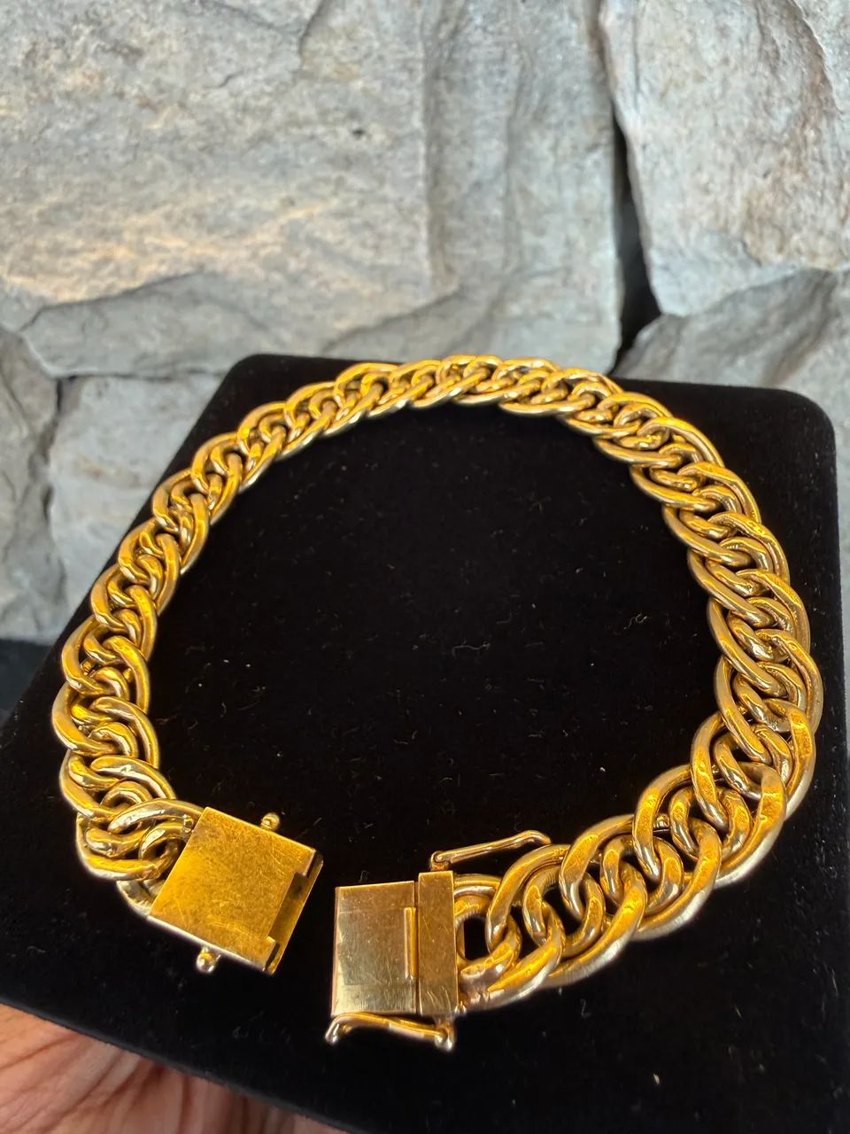 Pulseira de ouro18k  modelo romana e gourmet dupla  - Foto 4