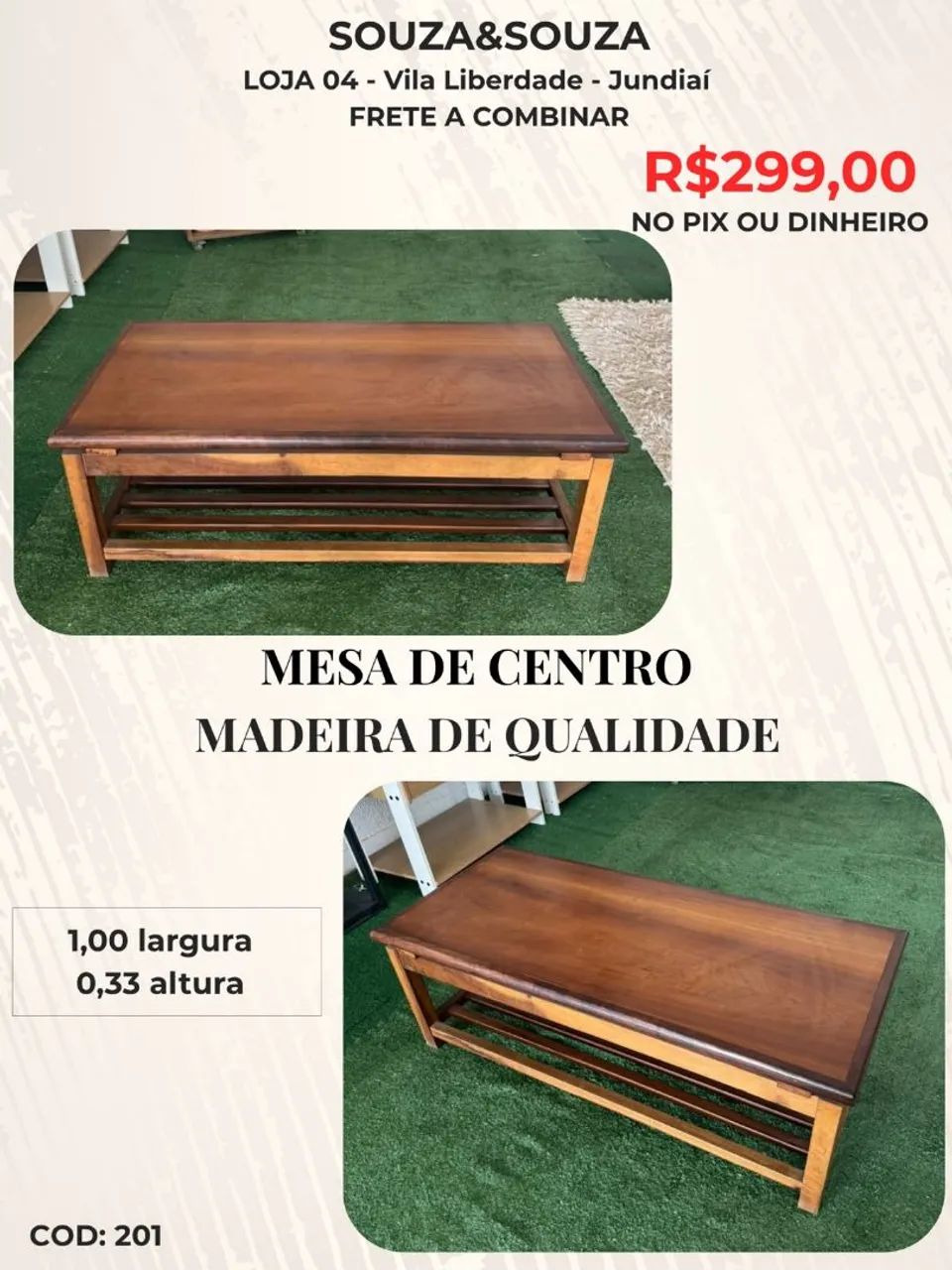 Mesinha de Centro Madeira