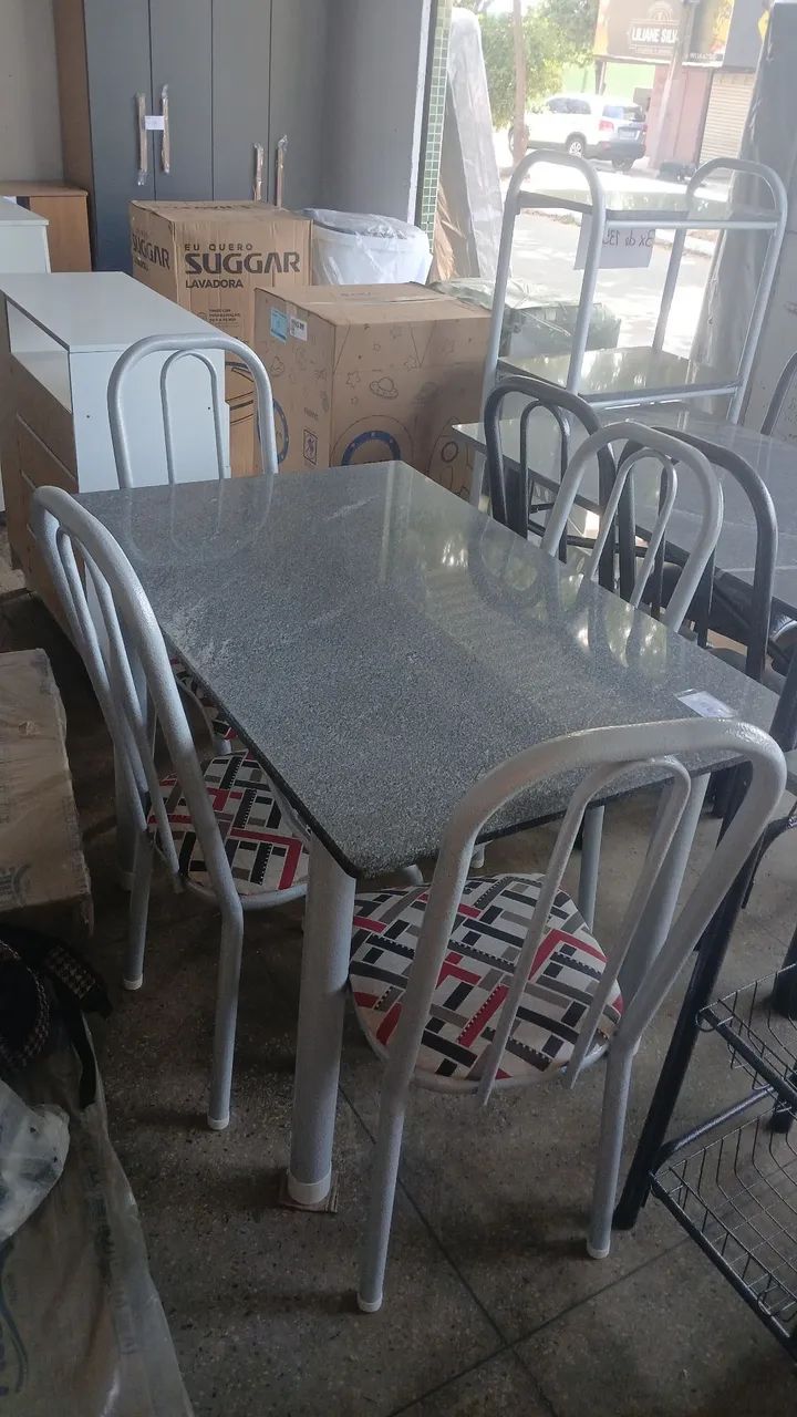 Mesa Granito 4 cadeiras NOVO - Foto 2