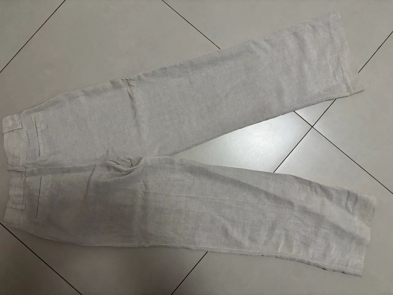 Calça nova de linho H&M nova nunca usada cor cru - Foto 5