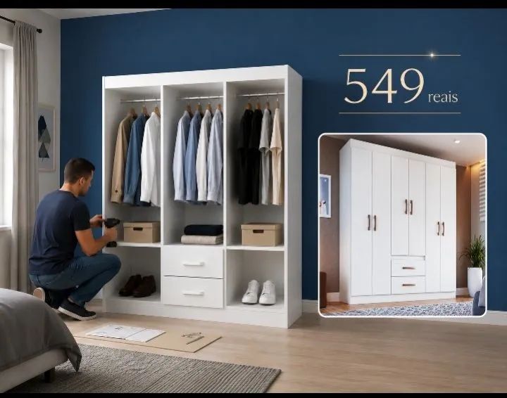 Promoção roupeiro novo na caixa com entrega e montagem grátis  - Foto 2