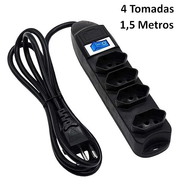 Filtro de Linha Extensão Elétrica Com 4 Tomadas e Fusível, Cabo de 1,50M - Knup  - Foto 2