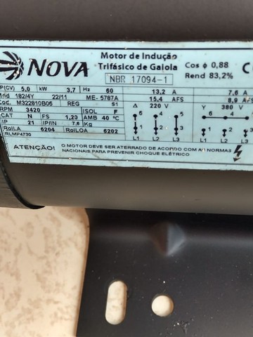 Motor elétrico trifásico para compressor de ar 20 pés  - Foto 4