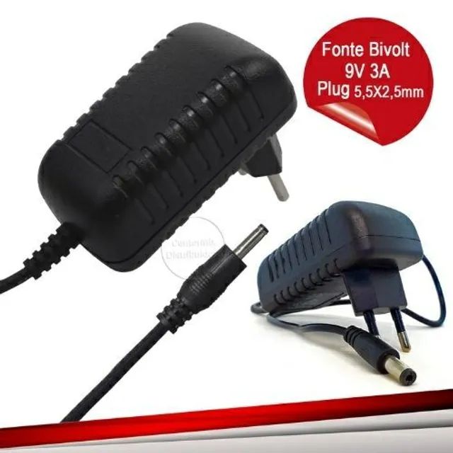 Fonte de Alimentação 9V 3A Bivolt