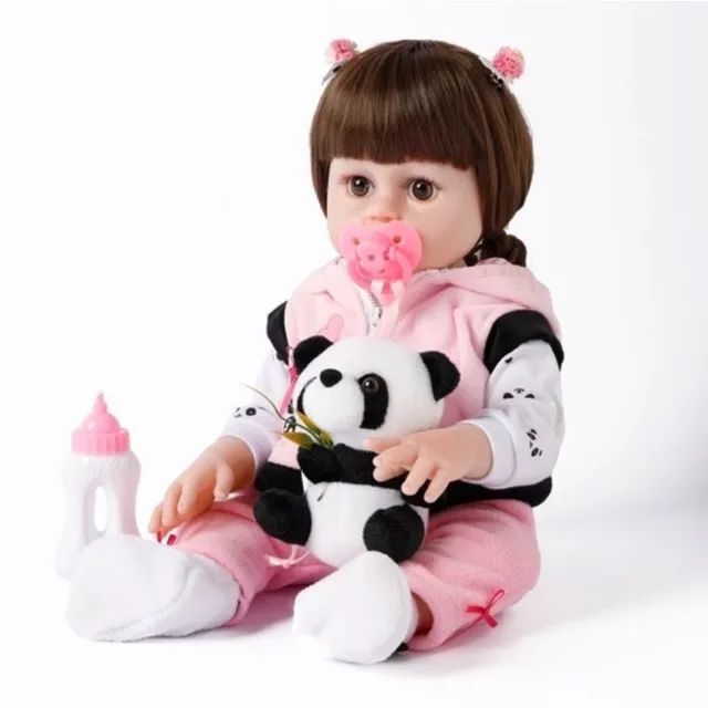 Boneca Reborn Silicone Bebê Realista Princesa Com Acessórios em