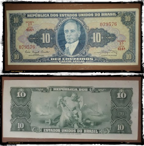 Cédulas antigas: Dez Cruzeiros - 1 Estampa