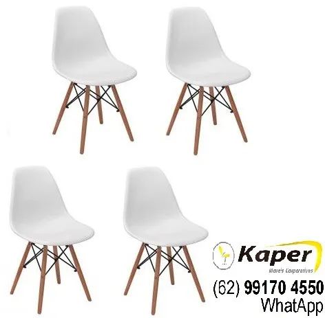 04 Cadeiras Charles Eiffel Eames R-Design base madeira ( produto novo ) Promoção