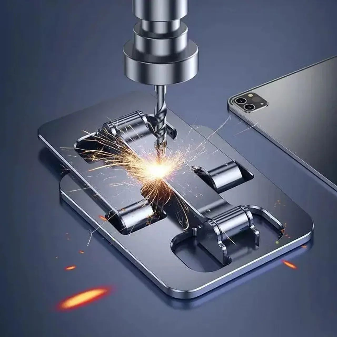 Suporte de smarphone e tablet móvel dobrável de alumínio ajustável - Foto 3