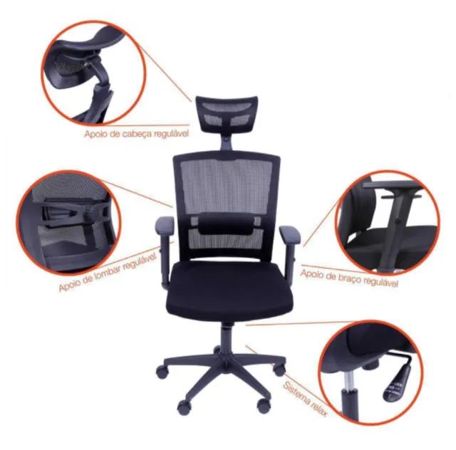 Cadeira tela nova ergonômica / Escritório