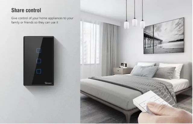  Interruptor Inteligente Wifi Com 3 botoes compativel com alexa - Foto 2