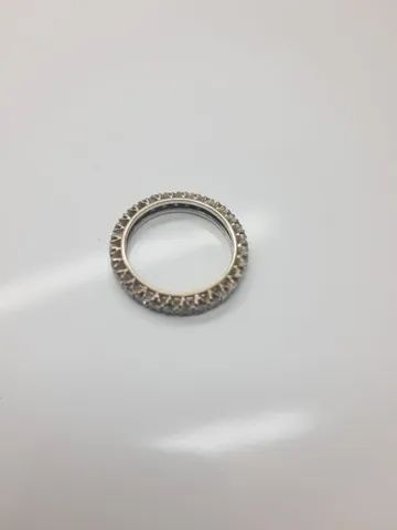 Aliança Em Platina E Brincos Em Ouro Branco E Brilhantes. - Foto 3