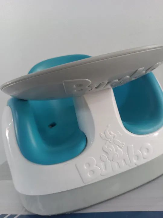 Cadeira de Alimentação Infantil Bumbo - Azul e Branco - Foto 4