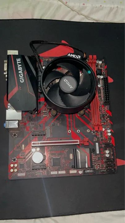 Placa-mãe Gigabyte AMD B-450M Acompanha processador ryzen 5500 - Foto 3