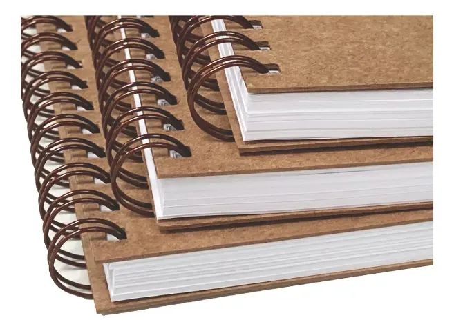 Caderno A4 Capa Dura S/pauta Liso Wire-o 125 Folhas Premium