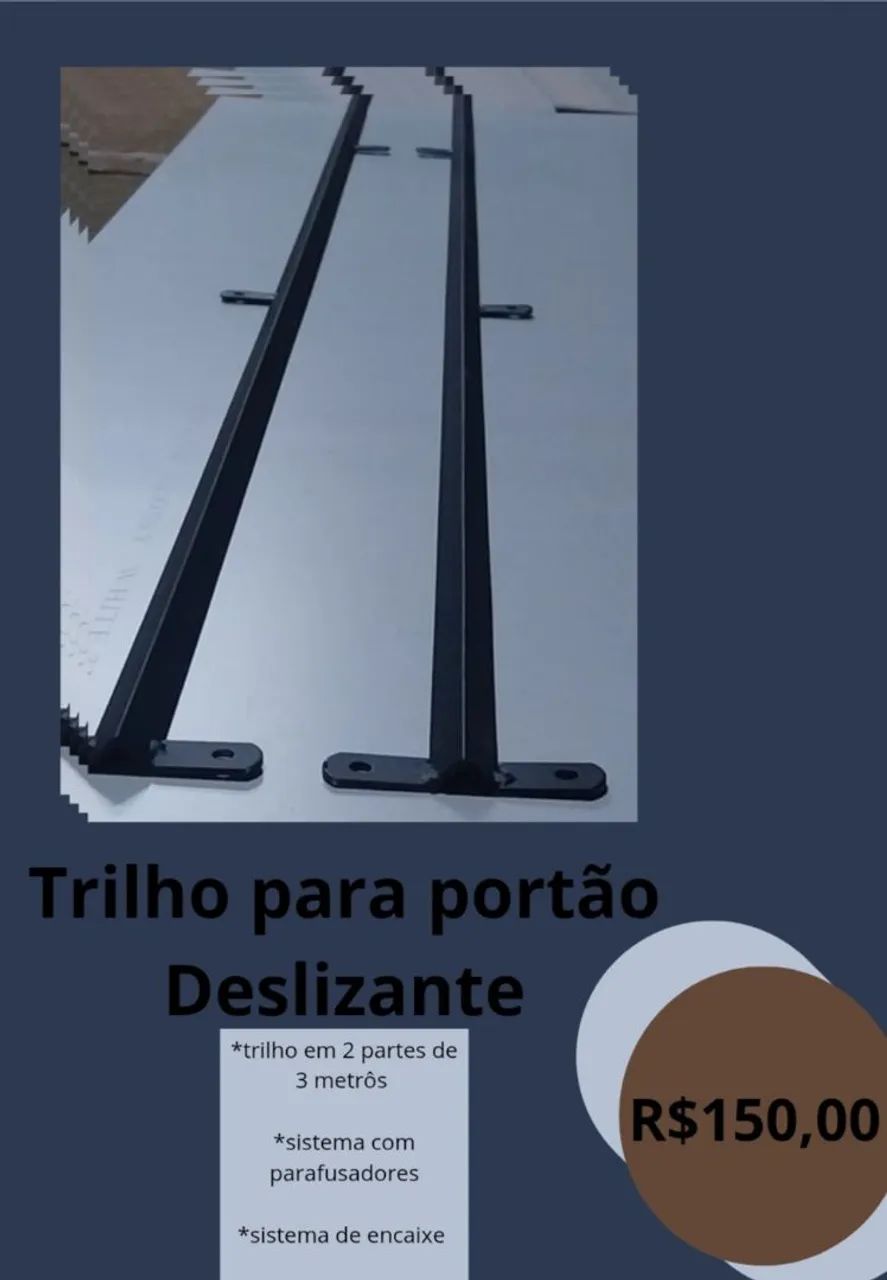 Trilho para portão deslizante - 3 metros