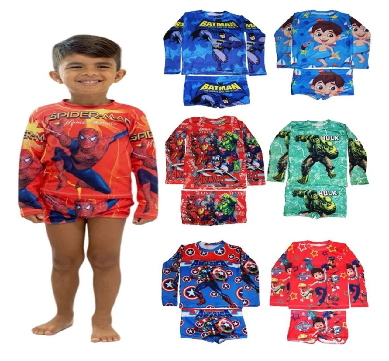 Conjunto moda praia UV infantil 