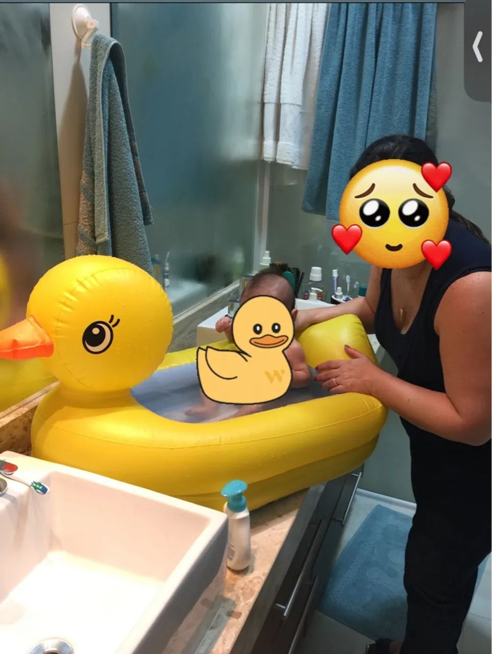 Banheira inflável de pato para bebê Munchin - Foto 2