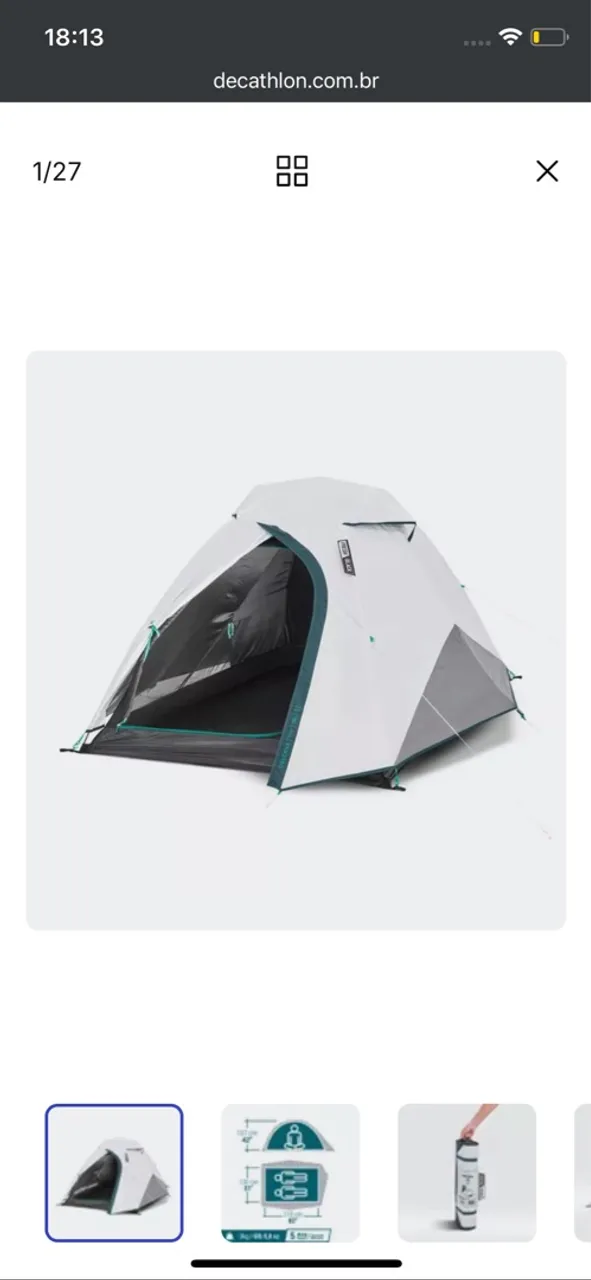 Barraca de Camping Arpenaz fresh & black
