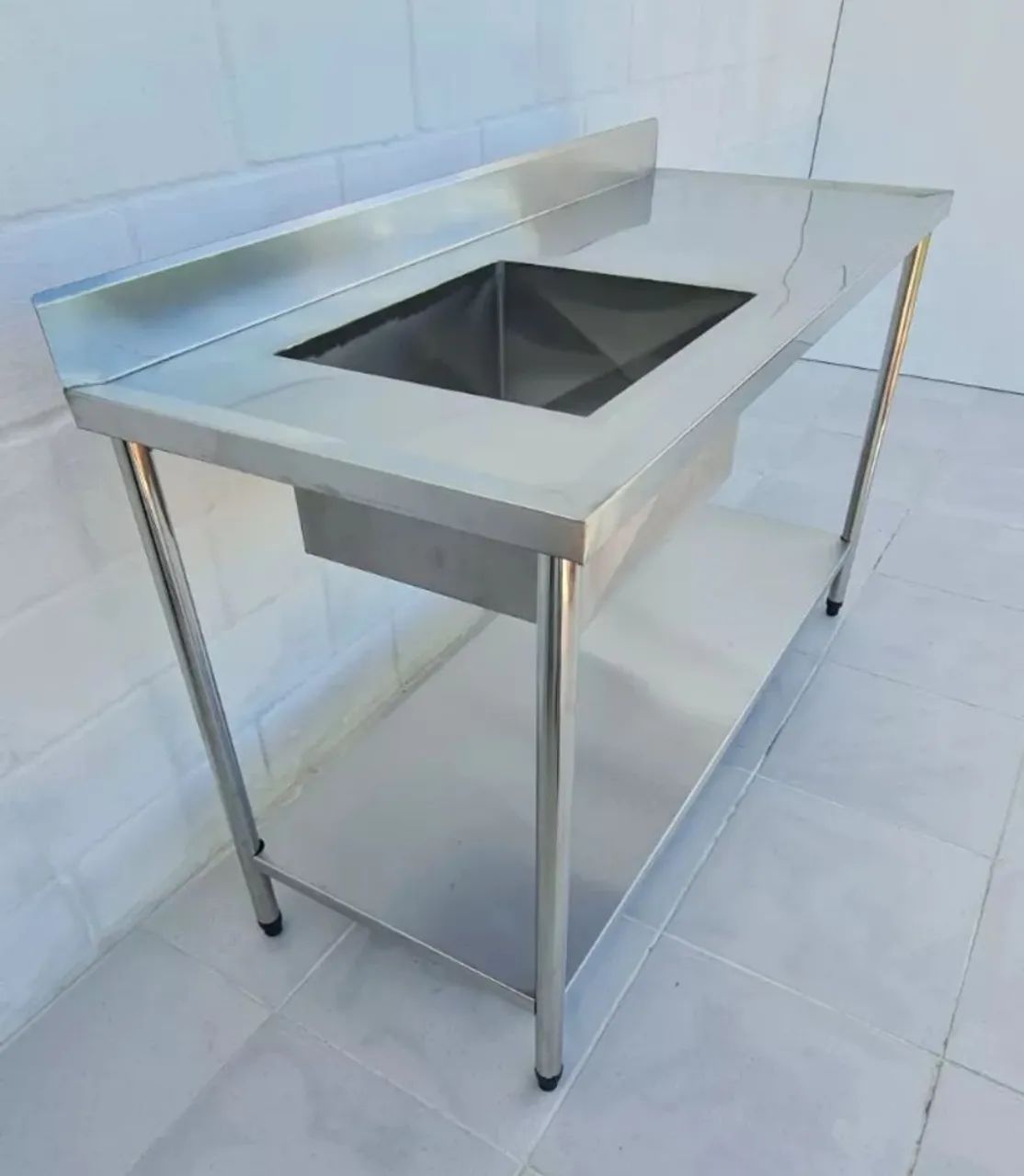 Pia de aço inox para comércio - Foto 2