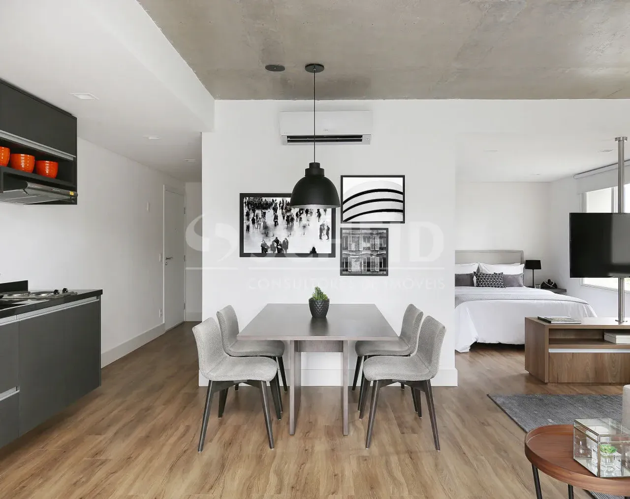 Studio para locação no Brooklin 1 quarto, 1 suíte, cozinha americana, terraço, 2 banheiros