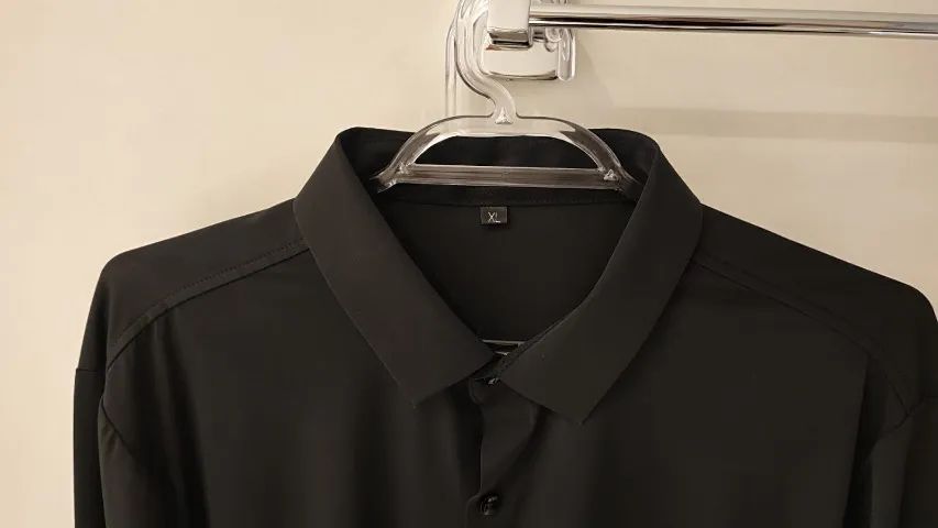 Camisa Social Preta com elastano, não amassa! - Foto 3