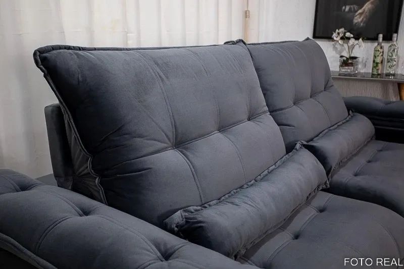 Sofá Retrátil Reclinável Ibis 2.30m D33 e Molas Ensacadas rf76 - Foto 4