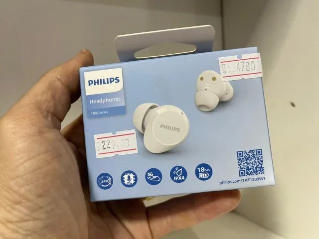 Fone de ouvido Bluetooth Philips Branco Tat1209 White True Wireless Conforto e Qualidade