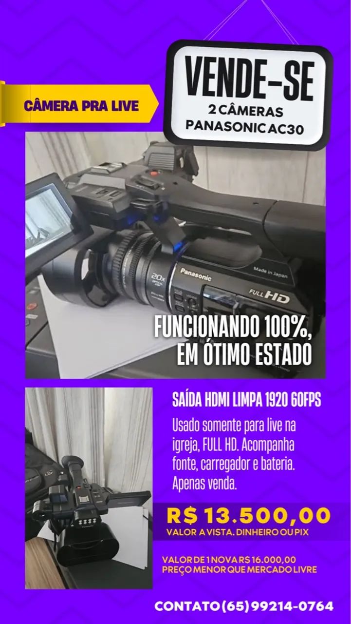 Câmera streaming Panasonic AC 30