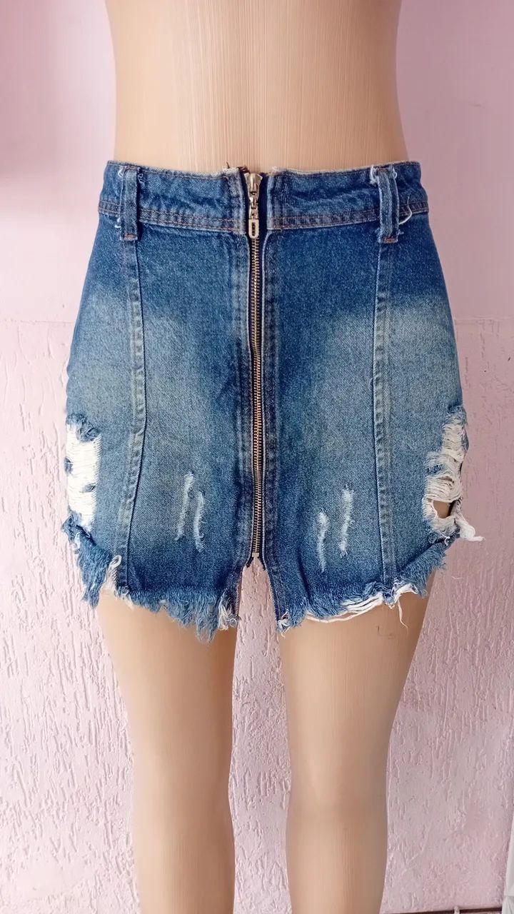 Saia Jeans Feminina 
