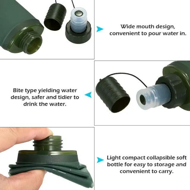 Garrafa de água dobrável, ideal para esportes ao ar livre camping Caminhadas. 250ml - Foto 4